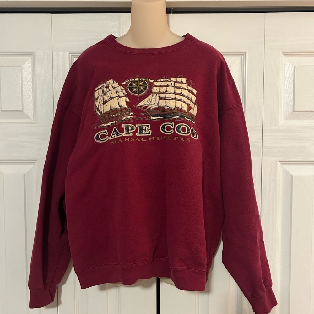 Fruit of the Loom - Maroon “Cape Cod” Crewneck Sweater